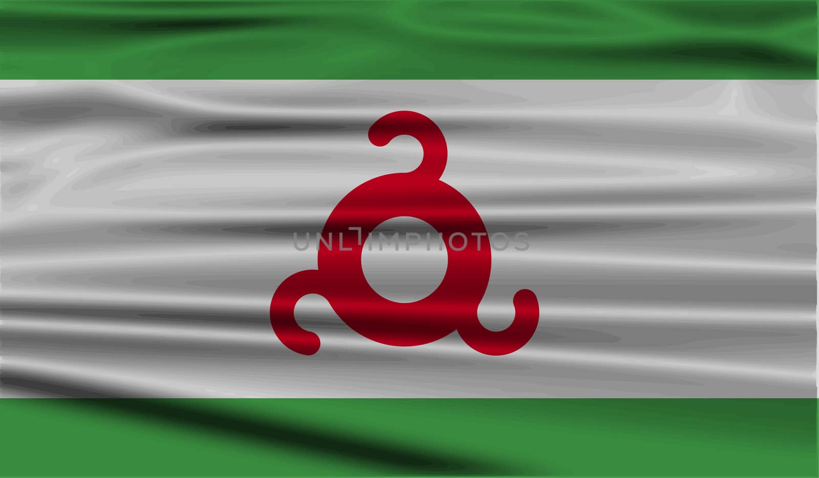 Flag of Ingushetia with old texture.  illustration