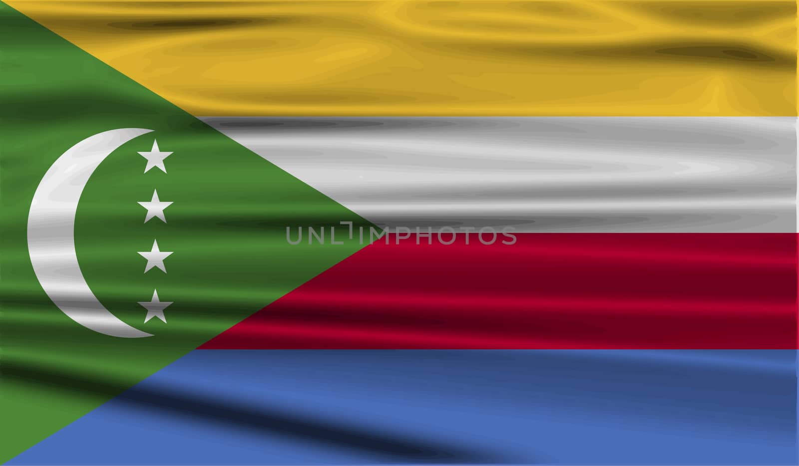 Flag of Comoros with old texture.  by serhii_lohvyniuk