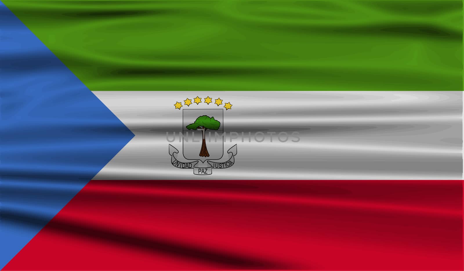 Flag of Equatorial Guinea with old texture.  illustration