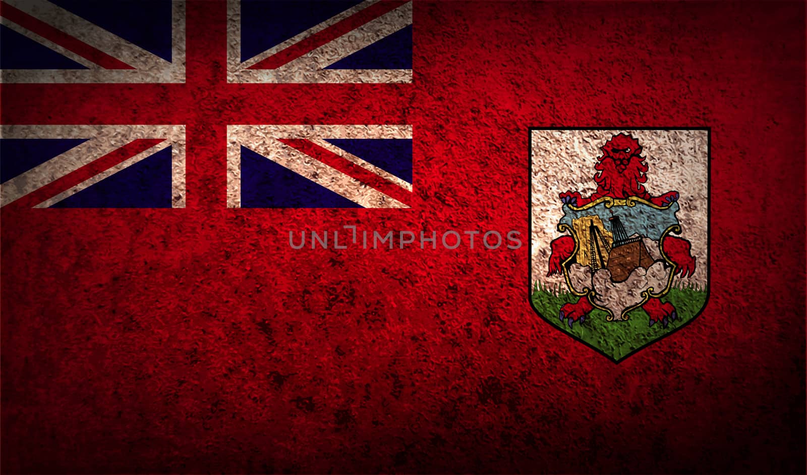 Flag of Bermuda with old texture.  by serhii_lohvyniuk