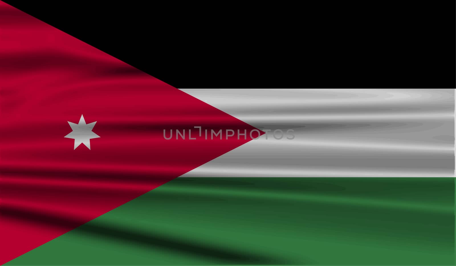 Flag of Jordan with old texture.  illustration
