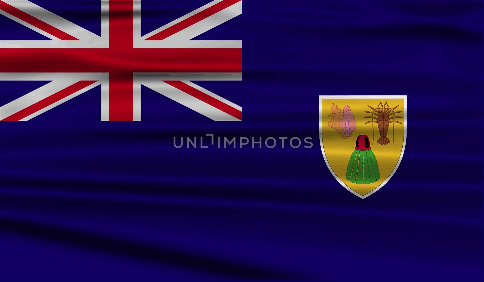 Flag of Turks and Caicos with old texture.  by serhii_lohvyniuk