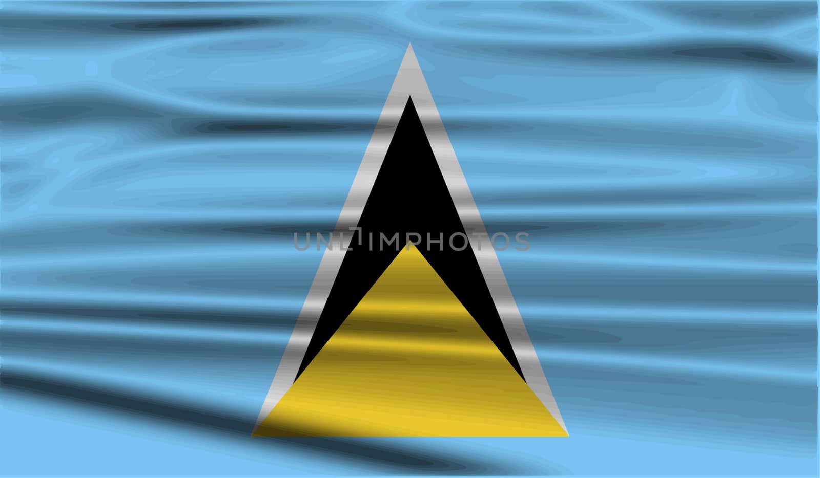 Flag of Saint Lucia with old texture.  illustration