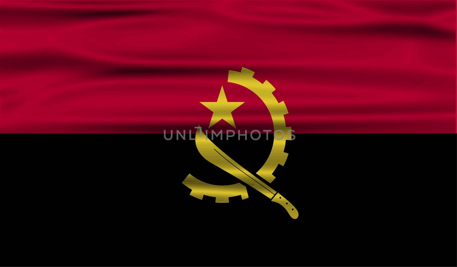 Flag of Angola with old texture.  illustration