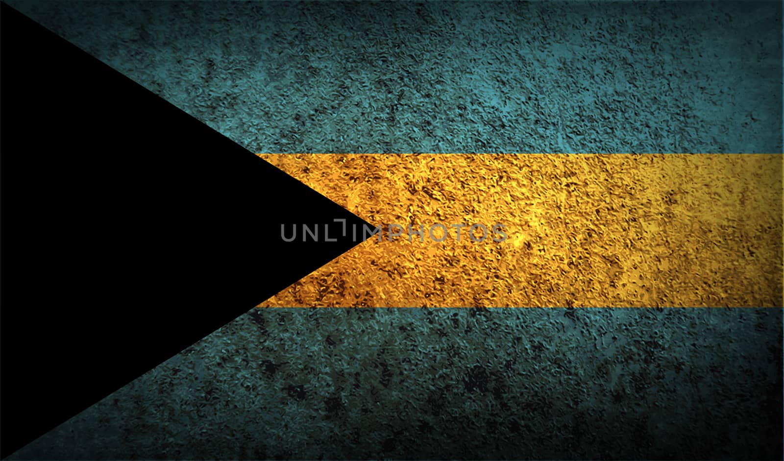 Flag of Bahamas with old texture.  illustration