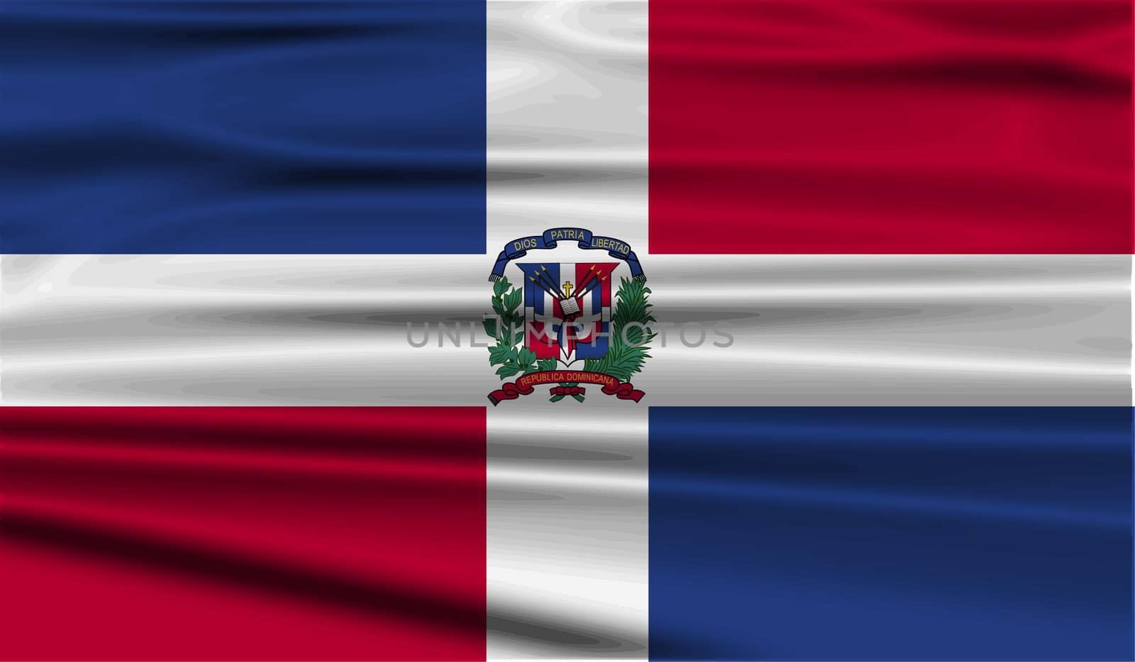 Flag of Dominican Republic with old texture.  illustration