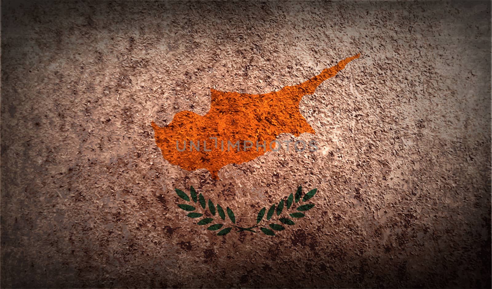 Flag of Cyprus with old texture.  illustration