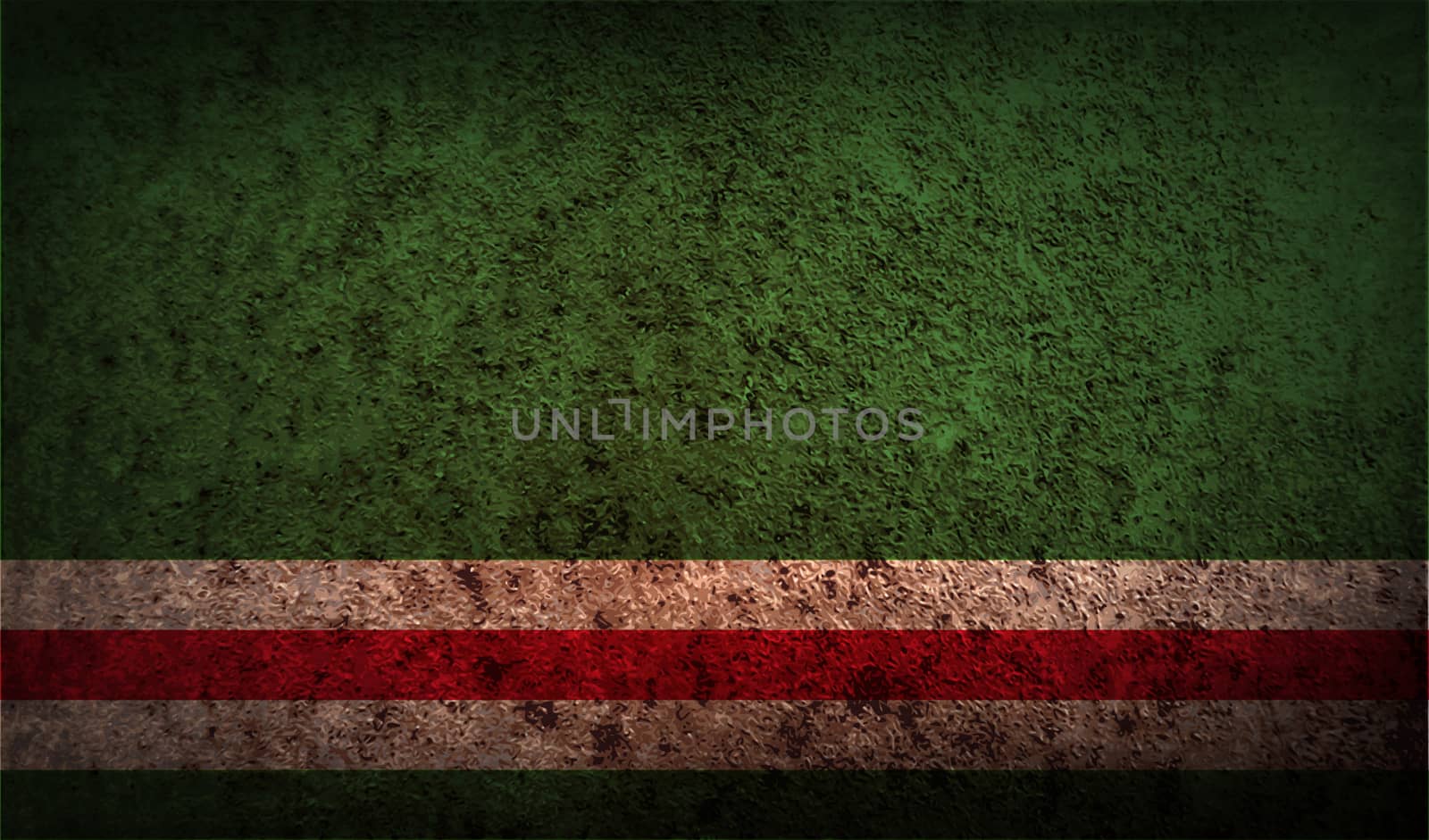 Flag of Chechen Republic of Ichkeria with old texture. Vector illustration