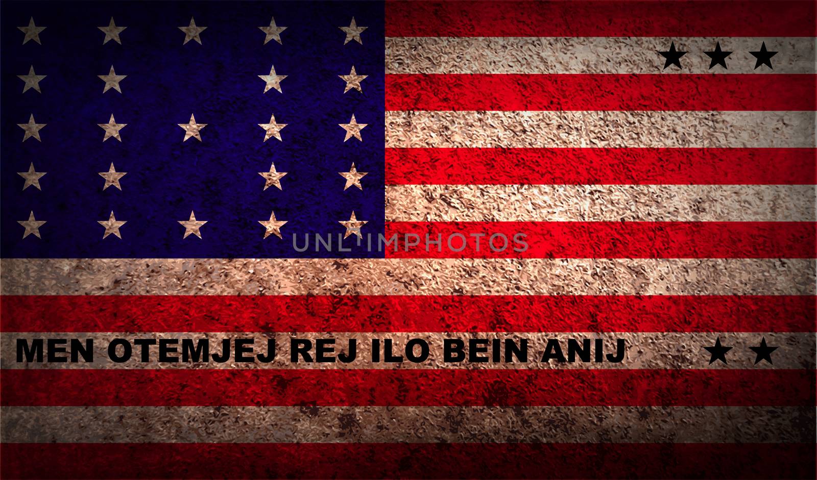 Flag of Bikini Atoll with old texture.  by serhii_lohvyniuk