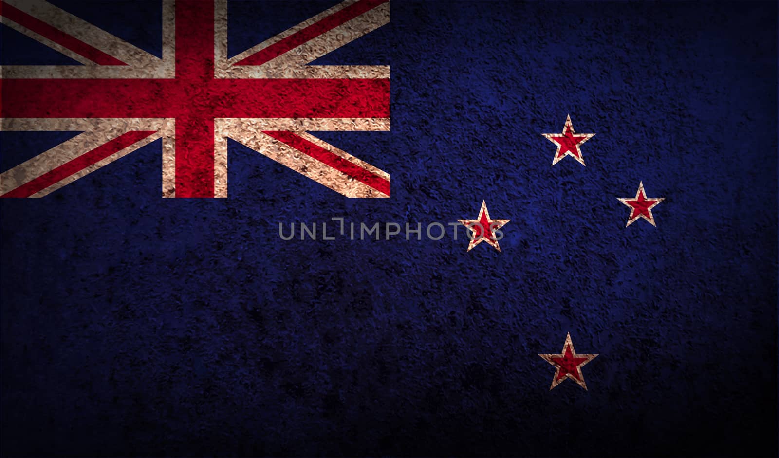 Flag of New Zeland with old texture.  illustration