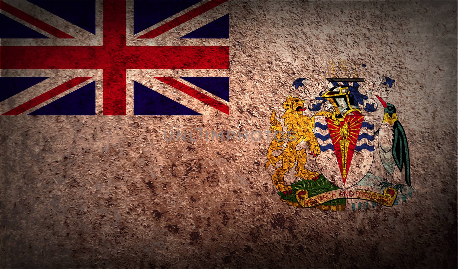 Flag of British Antarctic Territory with old texture.  by serhii_lohvyniuk