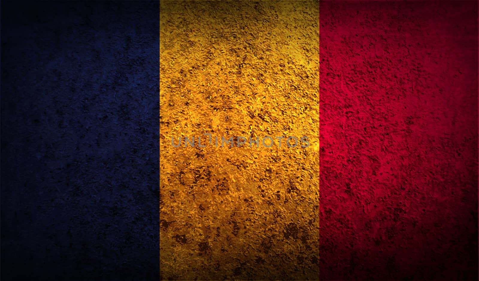 Flag of Chad with old texture.  illustration