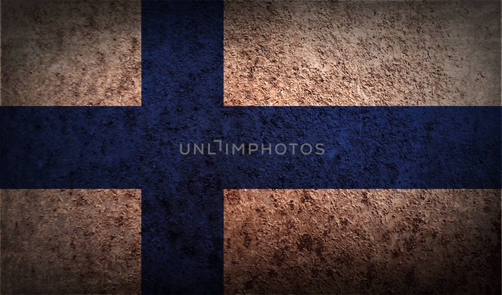 Flag of Finland with old texture.  illustration