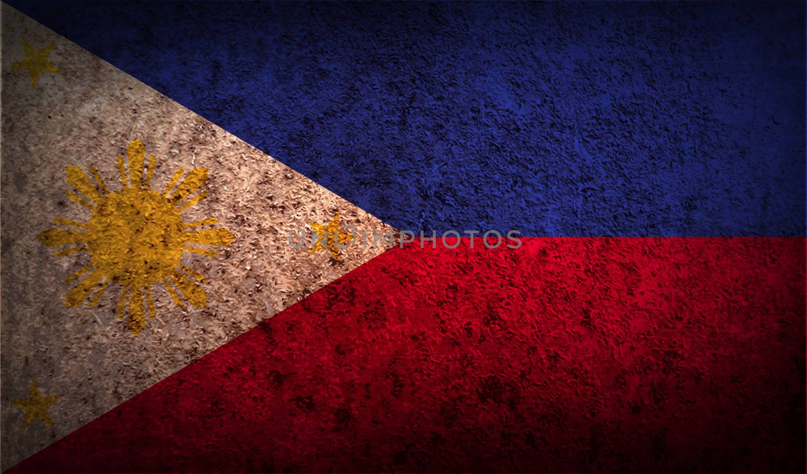 Flag of Philippiines with old texture.  by serhii_lohvyniuk