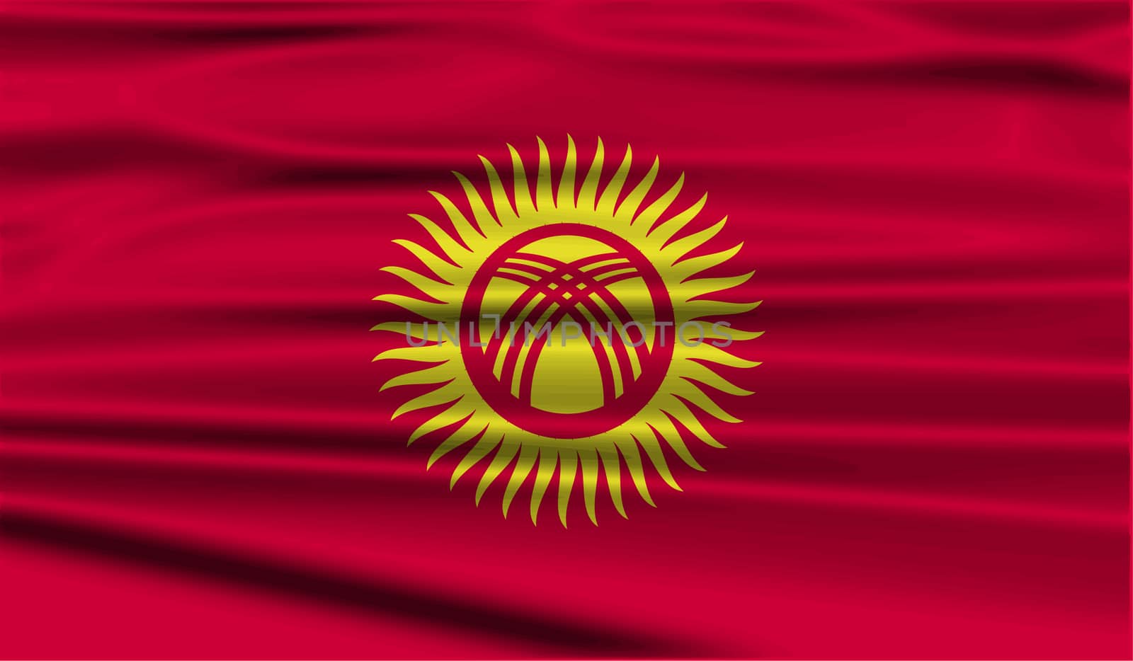 Flag of Kyrgyzstan with old texture.  by serhii_lohvyniuk