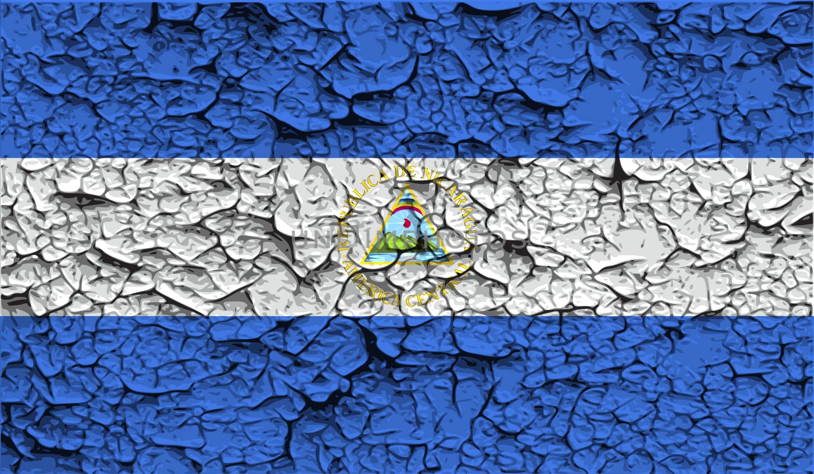 Flag of Nicaragua with old texture.  by serhii_lohvyniuk