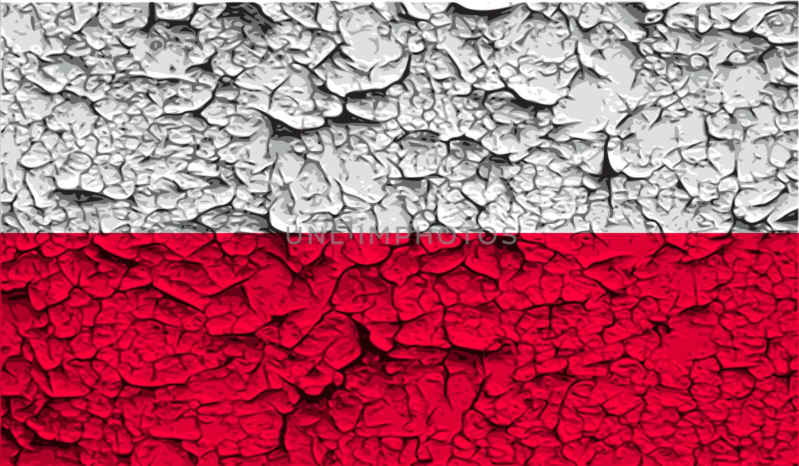 Flag of Poland with old texture.  illustration