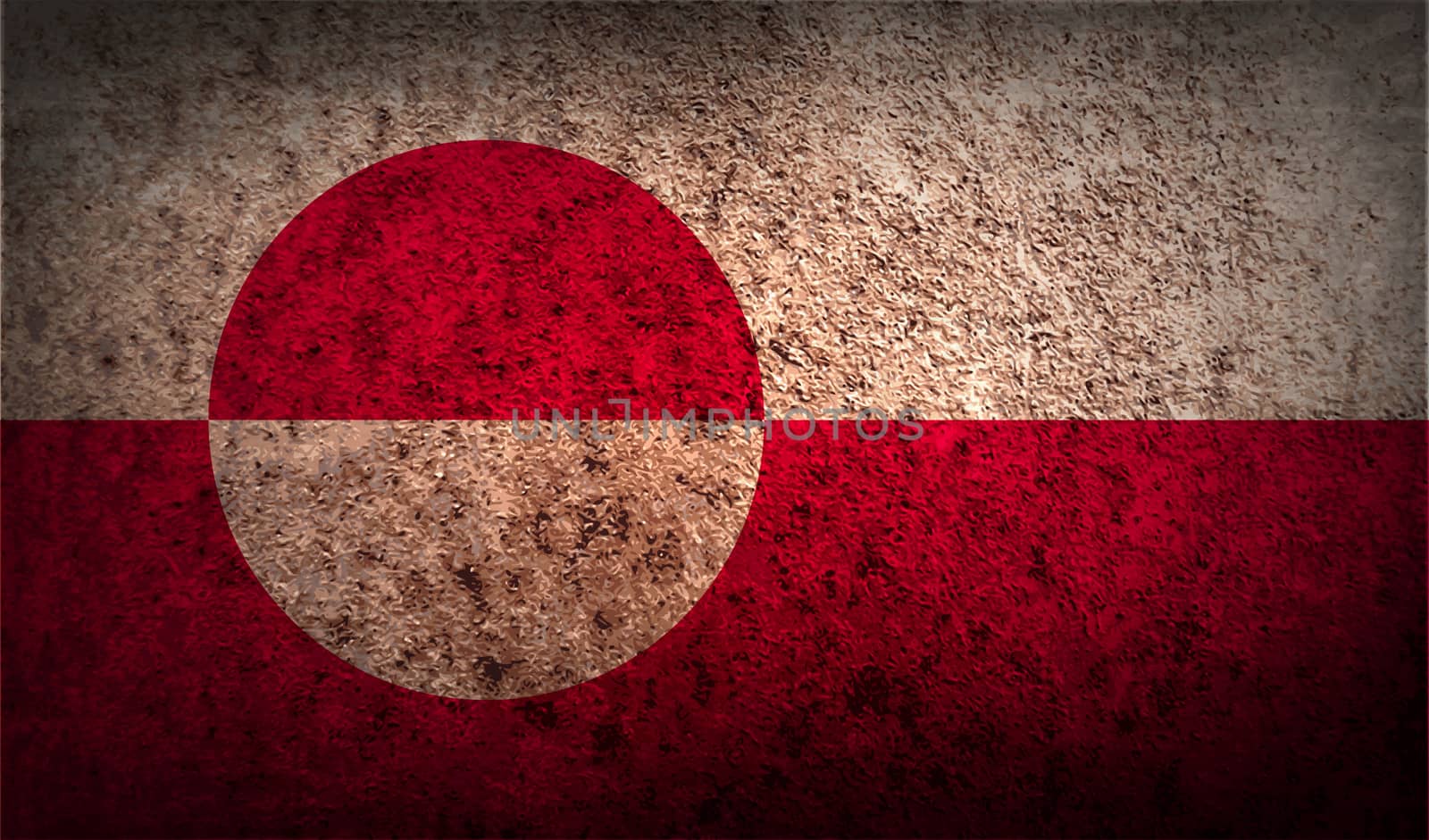 Flag of Greenland with old texture.  by serhii_lohvyniuk