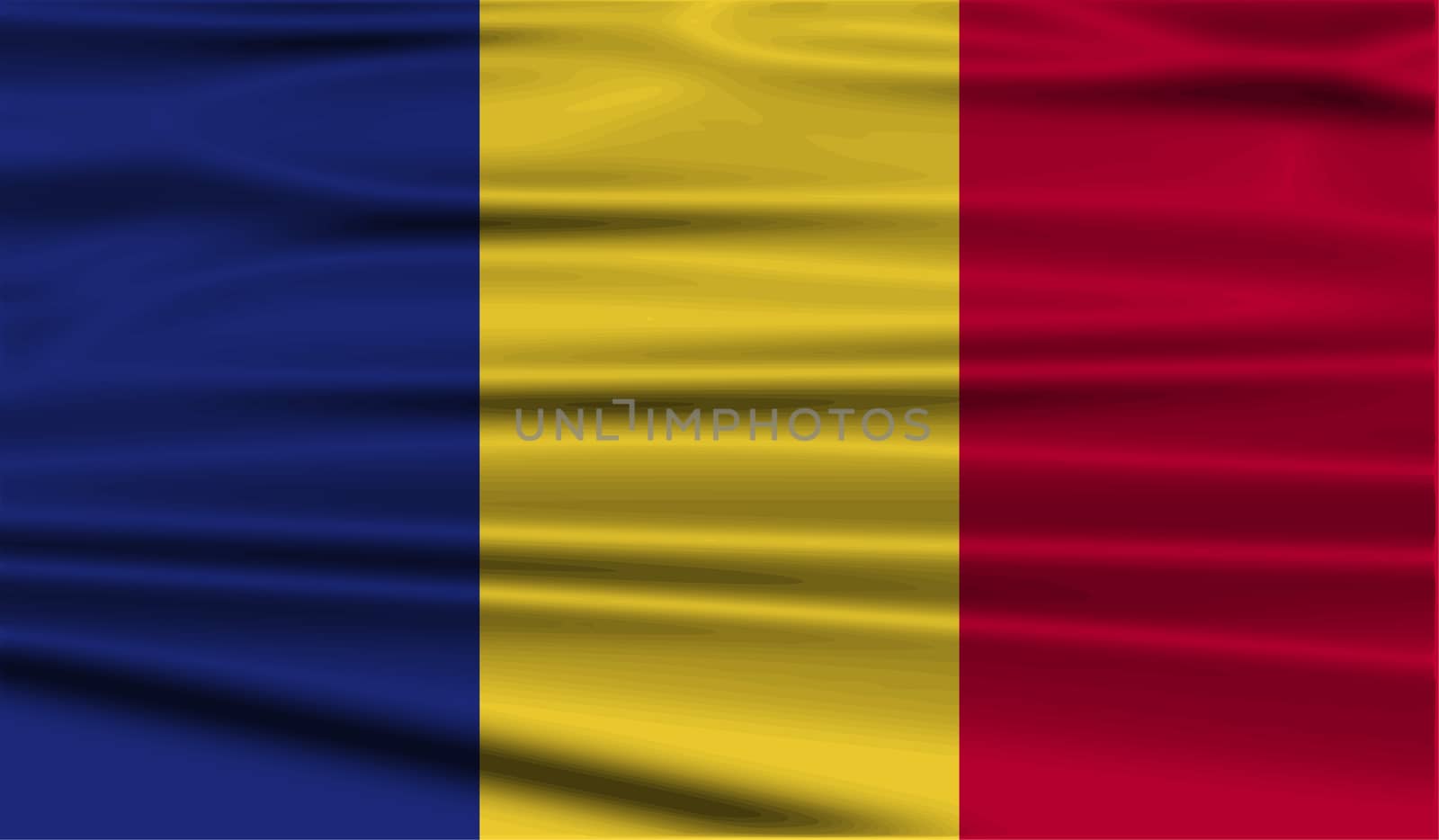 Flag of Romania with old texture.  illustration