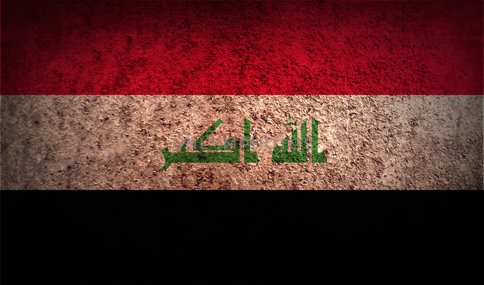 Flag of Iraq with old texture.  illustration