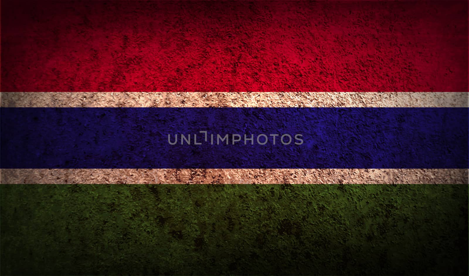 Flag of Gambia with old texture.  illustration