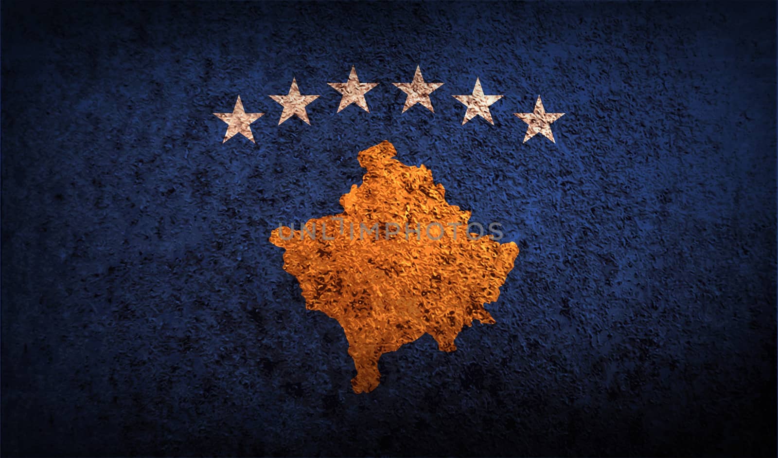 Flag of Kosovo with old texture.  by serhii_lohvyniuk