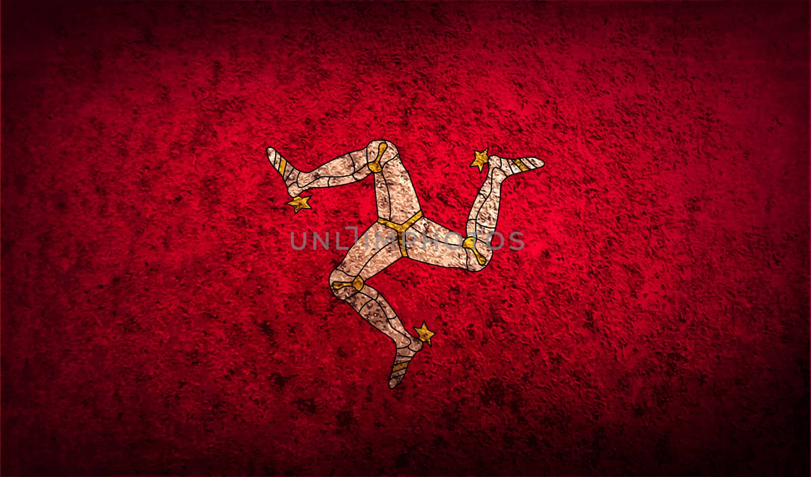 Flag of Isle of man with old texture.  illustration