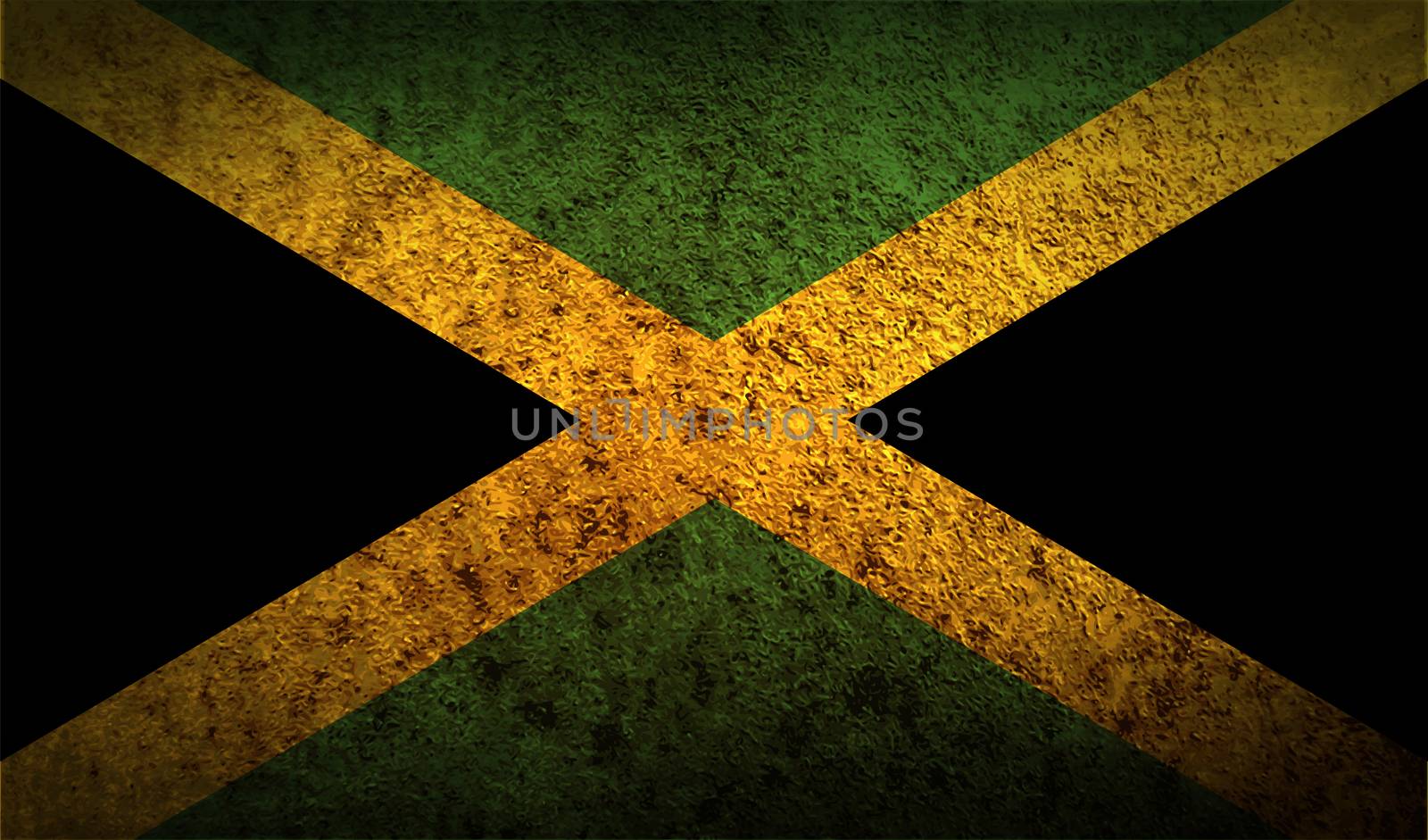 Flag of Jamaica with old texture.  by serhii_lohvyniuk