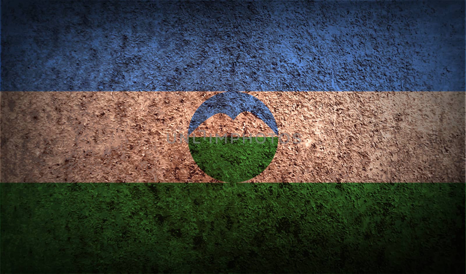 Flag of Kabardino-Balkaria with old texture.  by serhii_lohvyniuk