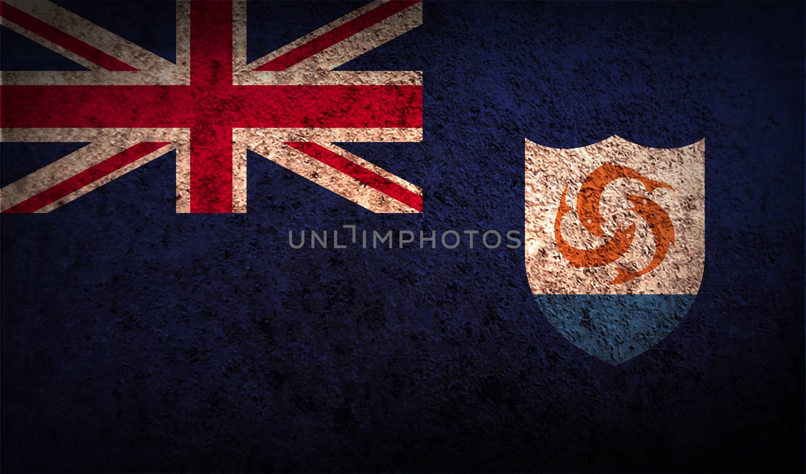 Flag of Anguilla with old texture.  by serhii_lohvyniuk