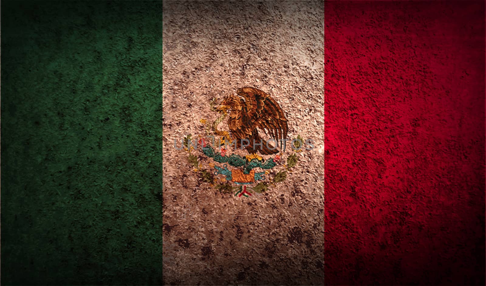 Flag of Mexico with old texture.  by serhii_lohvyniuk