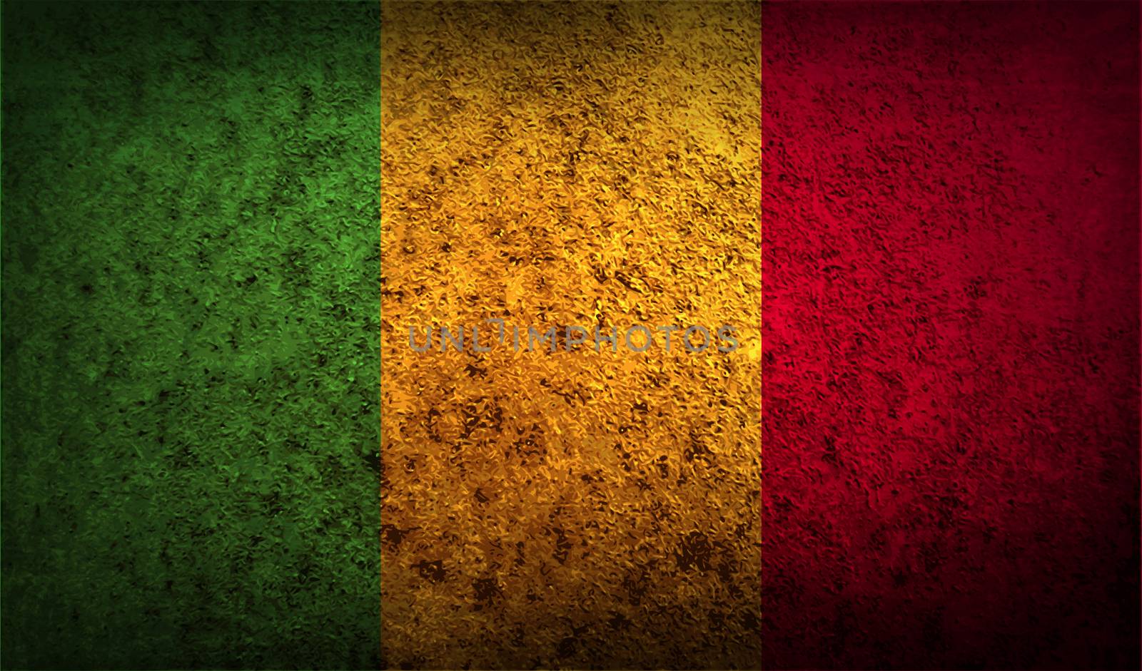 Flag of Mali with old texture.  by serhii_lohvyniuk