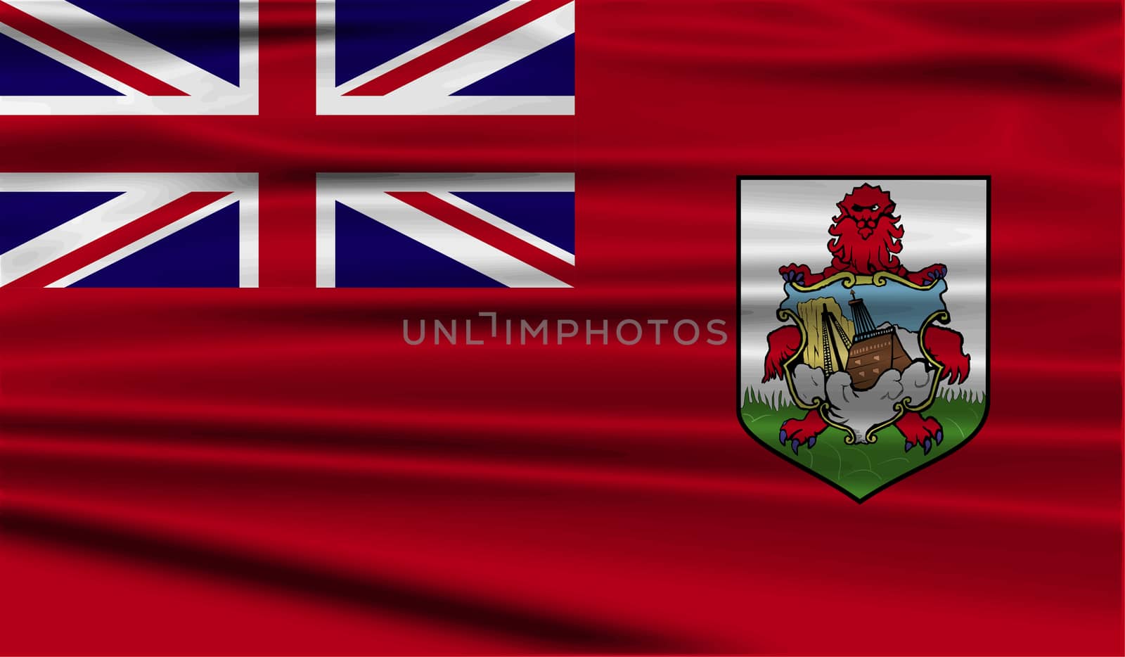 Flag of Bermuda with old texture.  illustration