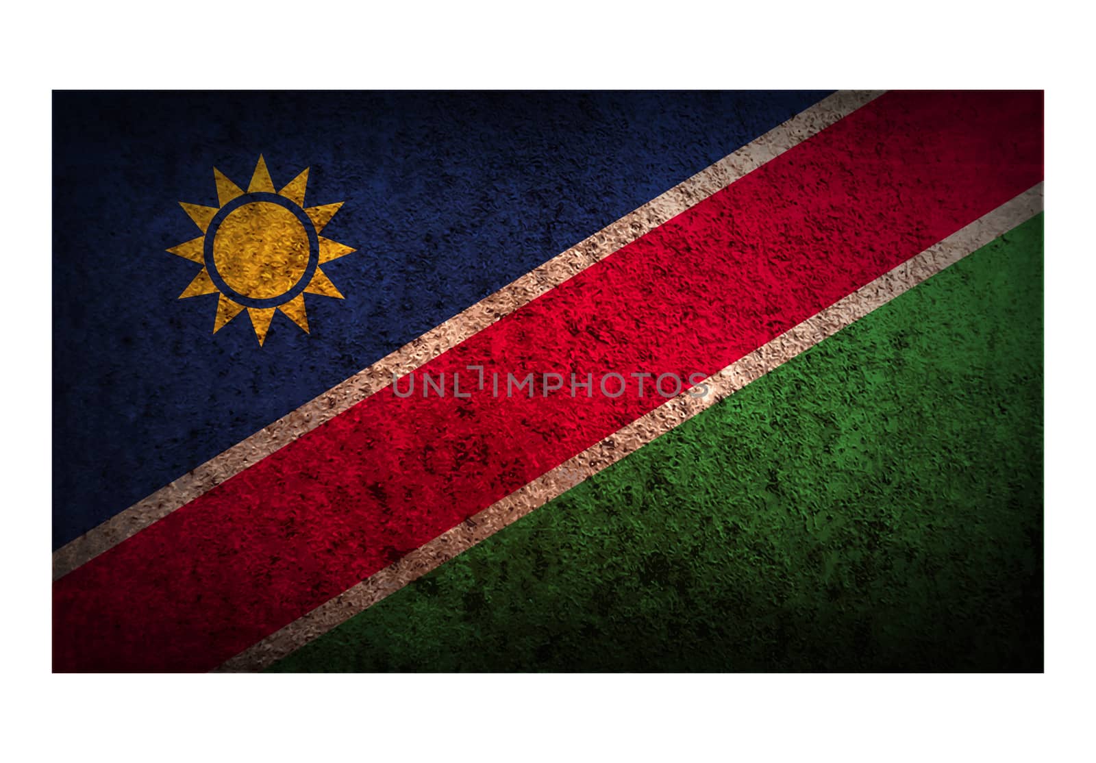 Flag of Namibia with old texture.  illustration