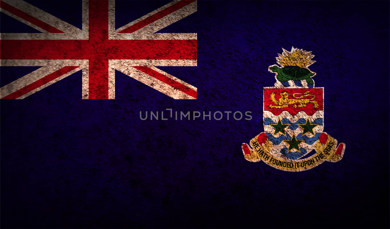 Flag of Cayman Islands with old texture.  by serhii_lohvyniuk