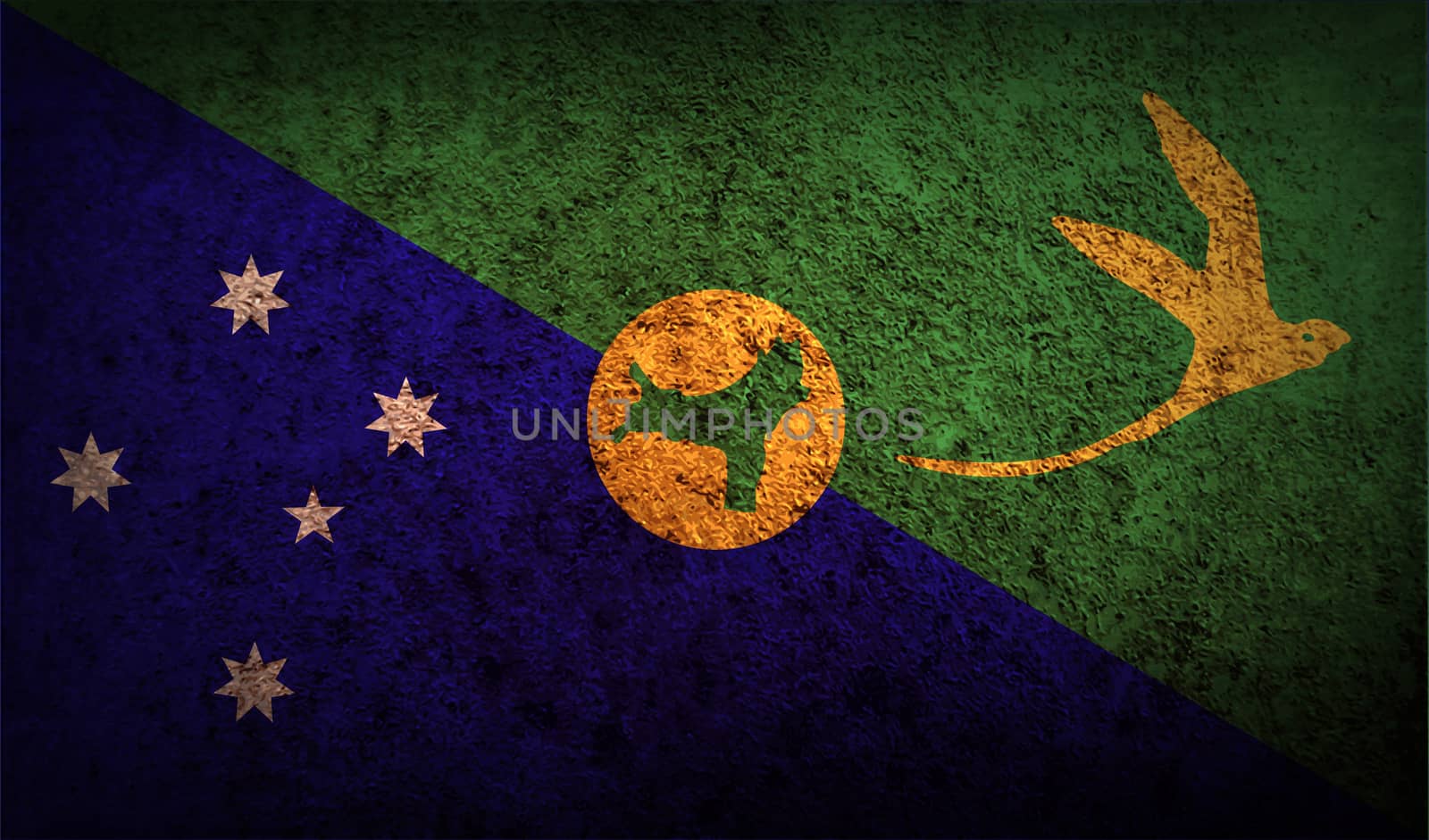 Flag of Christmas Island with old texture.  by serhii_lohvyniuk