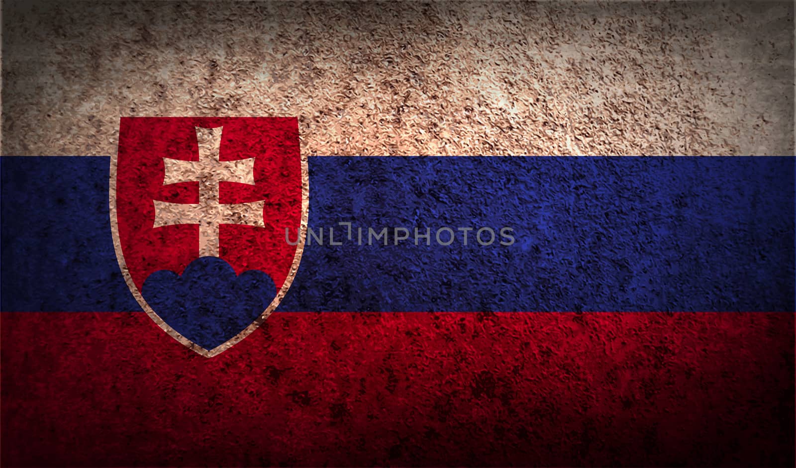 Flag of Slovakia with old texture.  illustration