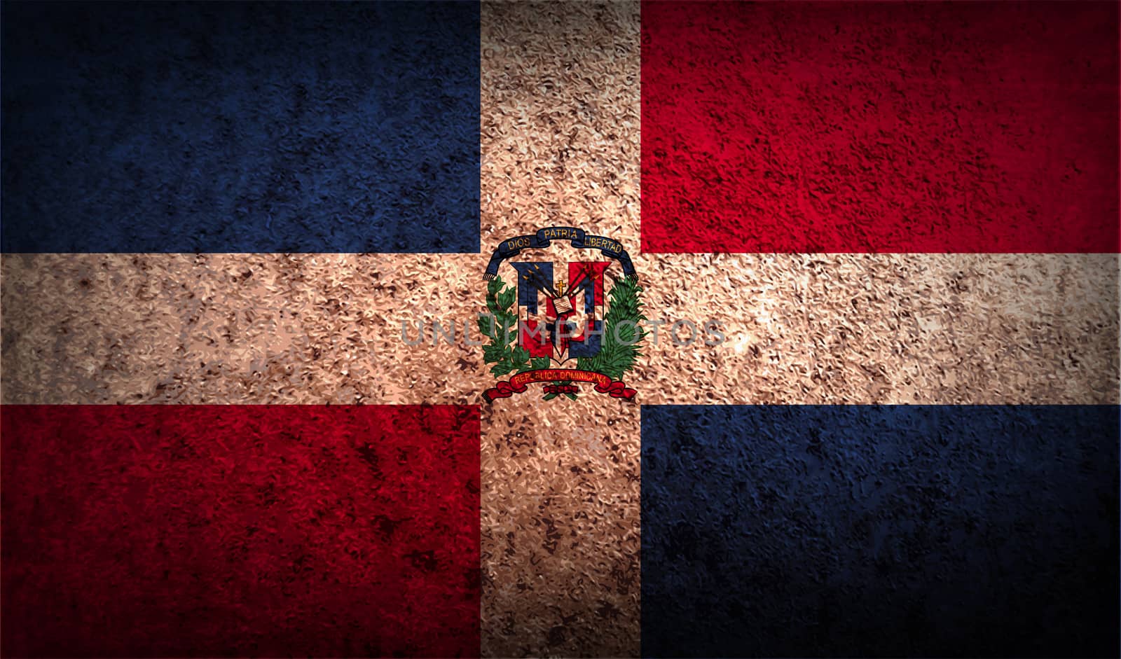 Flag of Dominican Republic with old texture.  by serhii_lohvyniuk