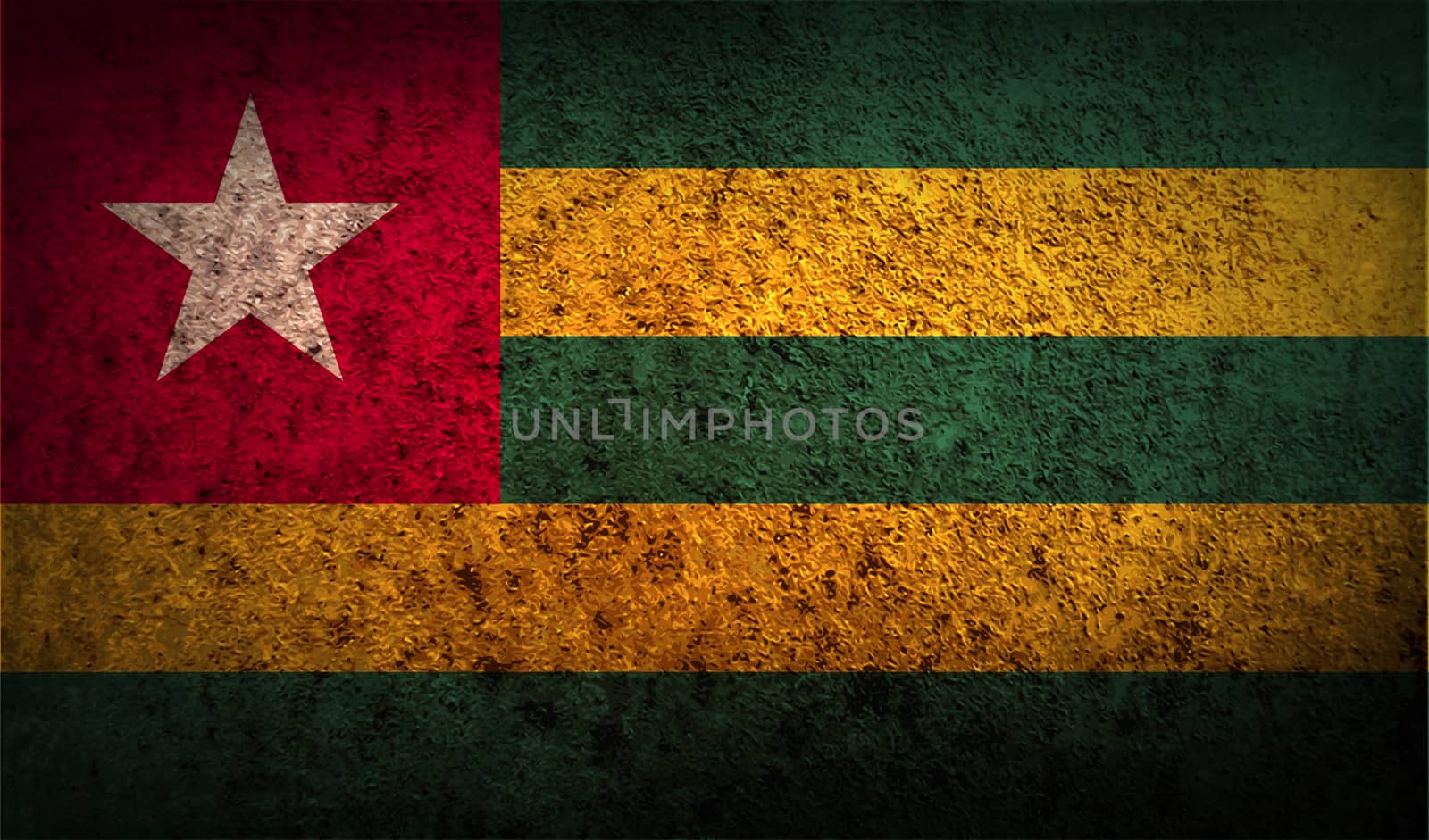Flag of Togo with old texture.  illustration