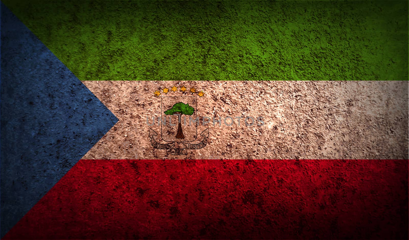 Flag of Equatorial Guinea with old texture.  by serhii_lohvyniuk