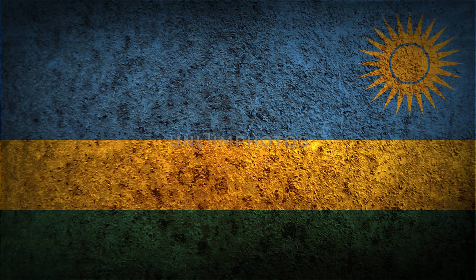 Flag of Rwanda with old texture.  by serhii_lohvyniuk