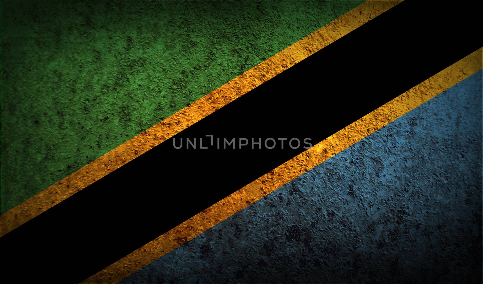 Flag of Tanzania with old texture.  by serhii_lohvyniuk