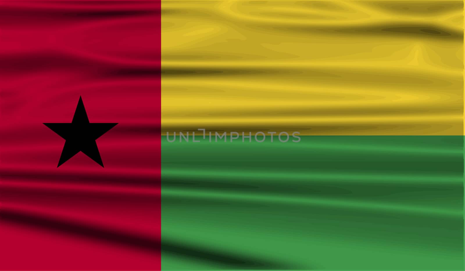 Flag of Guinea-Bissau with old texture.  illustration