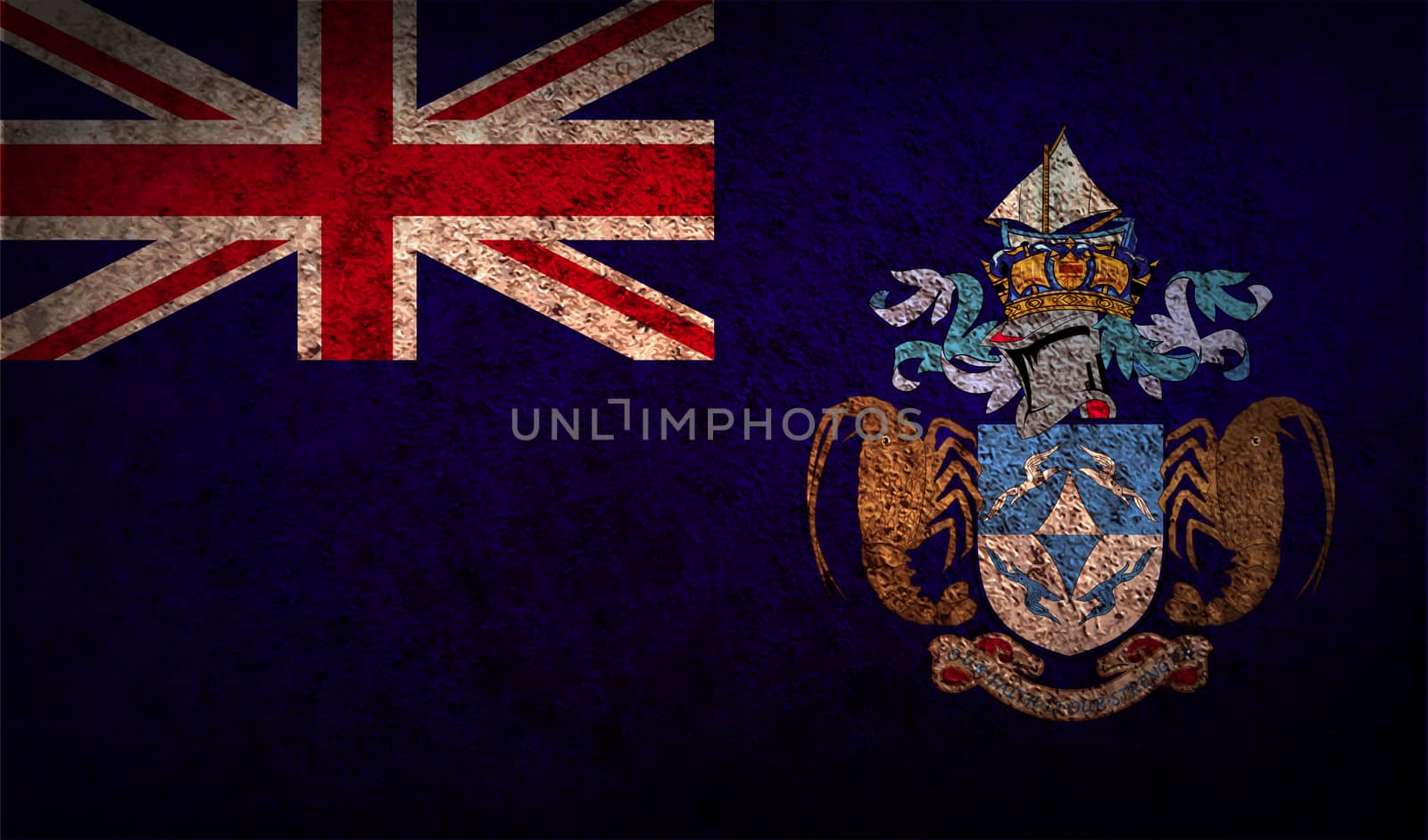 Flag of Tristan da Cunha with old texture.  illustration