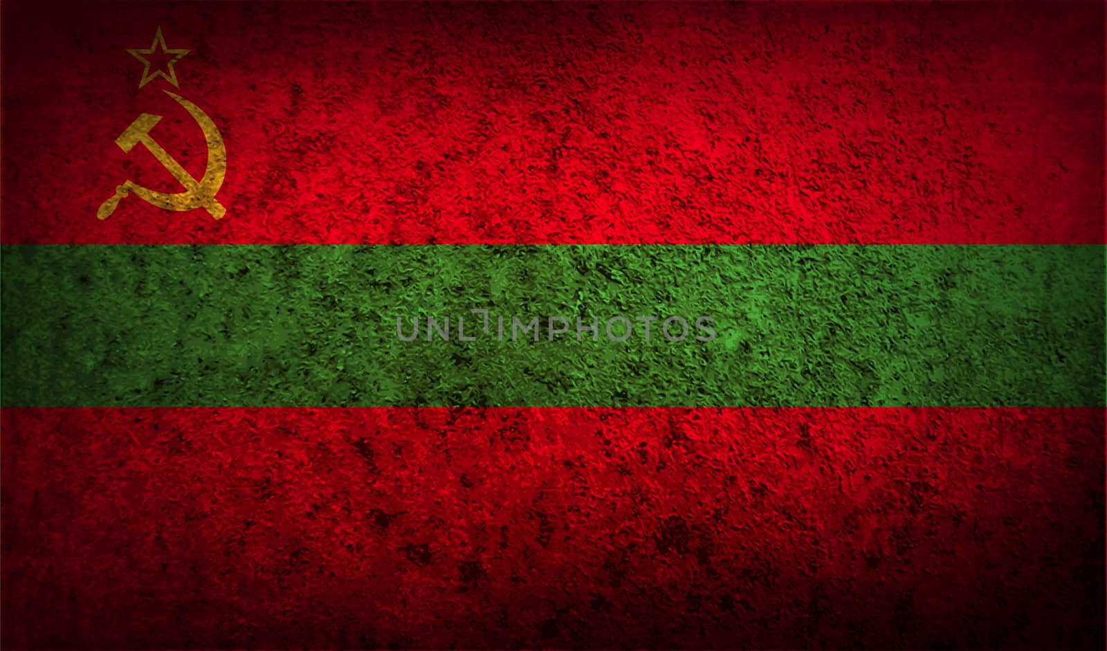 Flag of Transnistria with old texture.  by serhii_lohvyniuk