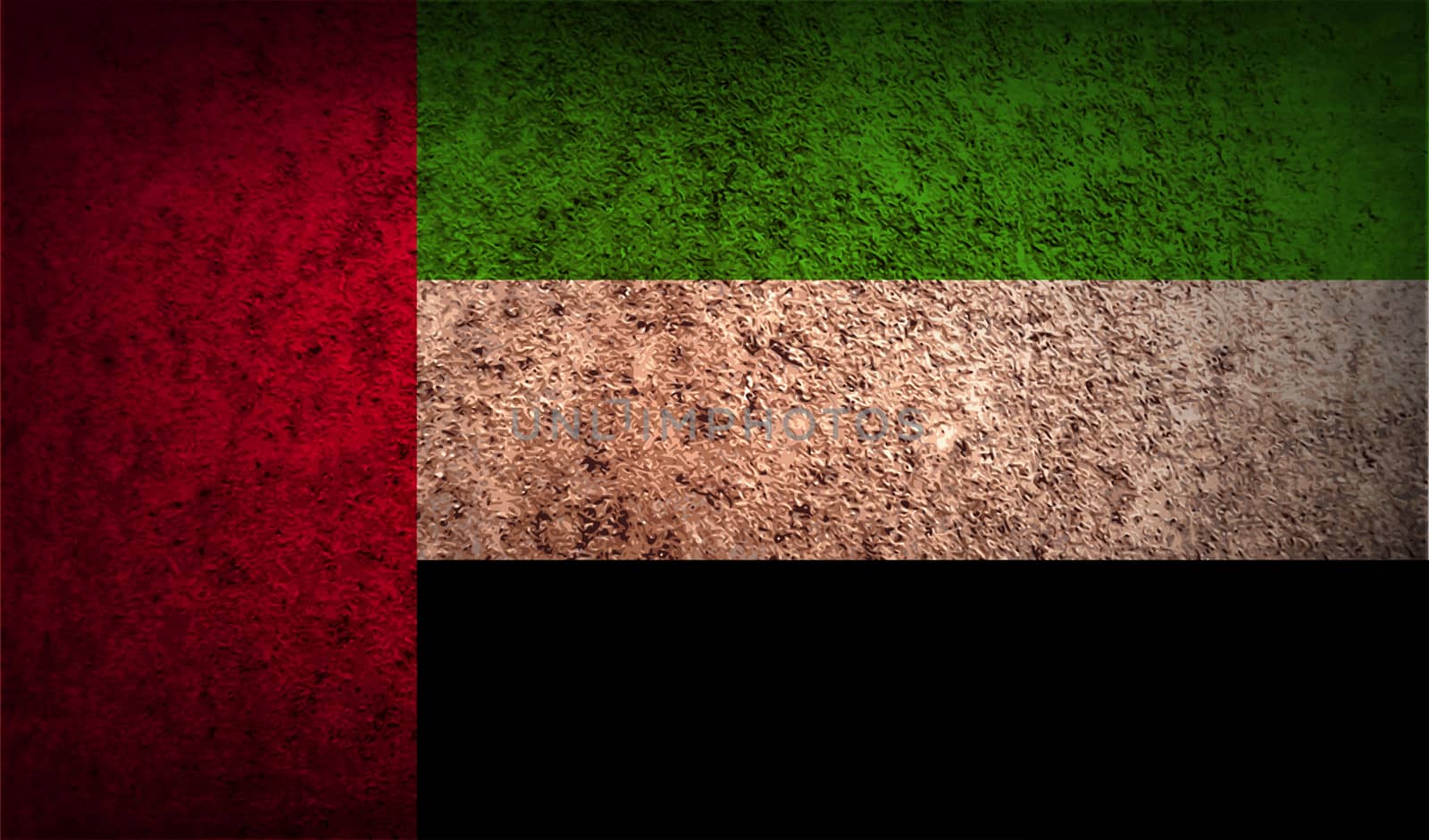 Flag of United Arab Emirates with old texture.  by serhii_lohvyniuk
