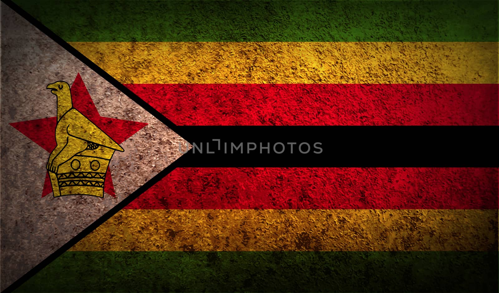 Flag of Zimbabwe with old texture.  by serhii_lohvyniuk