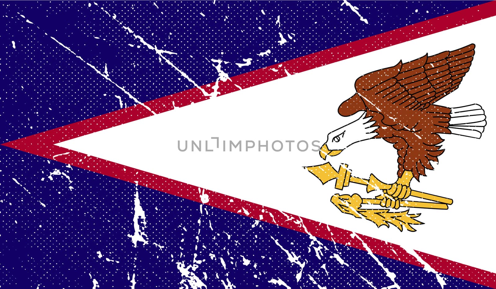 Flag of American Samoa with old texture.  by serhii_lohvyniuk