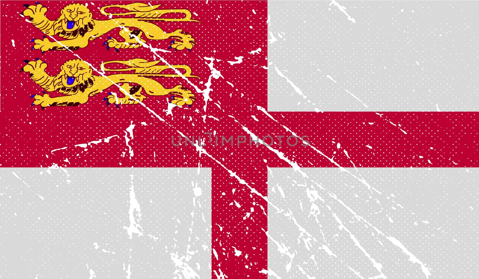 Flag of Sark with old texture.  by serhii_lohvyniuk