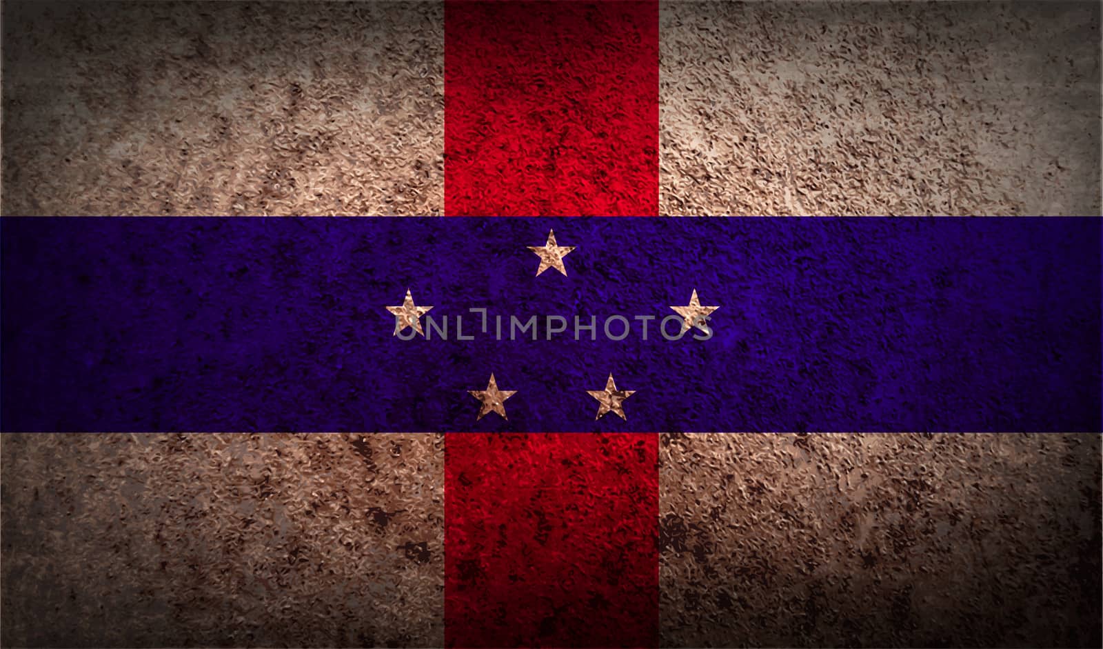 Flag of Netherlands Antilles with old texture.  by serhii_lohvyniuk